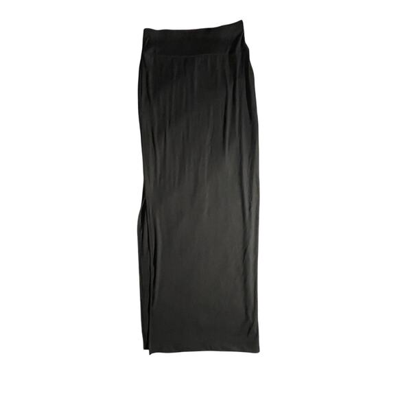 No Boundaries Black Ribbed Maxi Skirt - XS (0–2) - Side Slit - 38” Long - EUC - Picture 1 of 6
